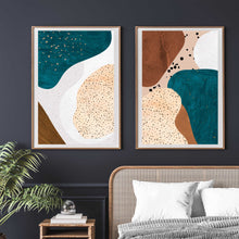 Load image into Gallery viewer, Pair of Prints : Teal &amp; Brown One