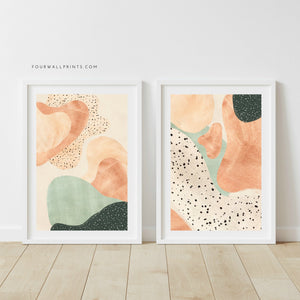 Pair of Prints : Peach + Green