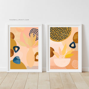 Pair of Prints : Apricot Vases