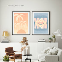 Load image into Gallery viewer, Pair of Prints : Aztec Peach Palms