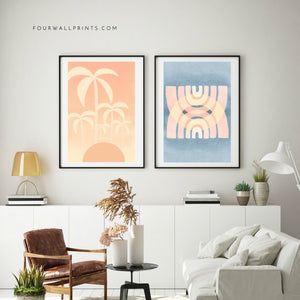 Pair of Prints : Aztec Peach Palms