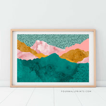Load image into Gallery viewer, Pink &amp; Turquoise Landscape No.12