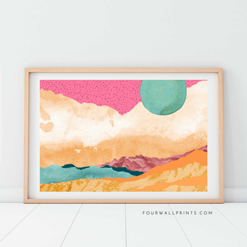 Pink & Turquoise Landscape No.7