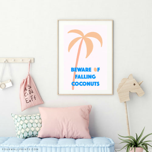 Beware Of Falling Coconuts (Blue Portrait)