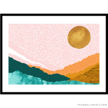 Load image into Gallery viewer, Pink &amp; Turquoise Landscape No.6