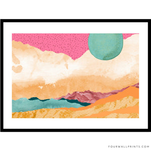 Pink & Turquoise Landscape No.7