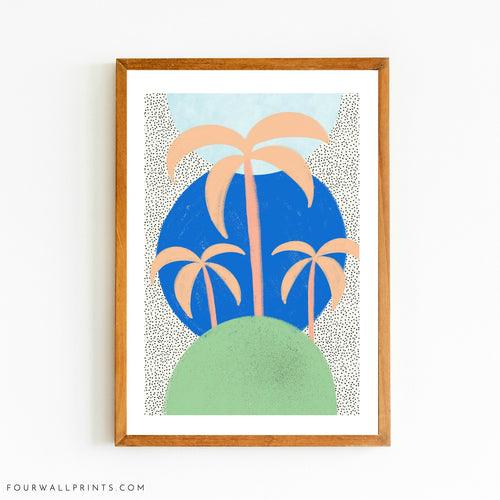 Blue Polka Palm