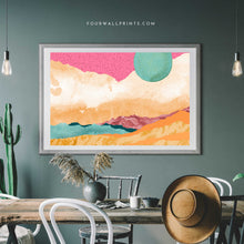 Load image into Gallery viewer, Pink &amp; Turquoise Landscape No.7