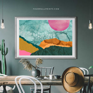 Pink & Turquoise Landscape No.8