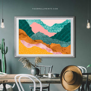 Pink & Turquoise Landscape No.11
