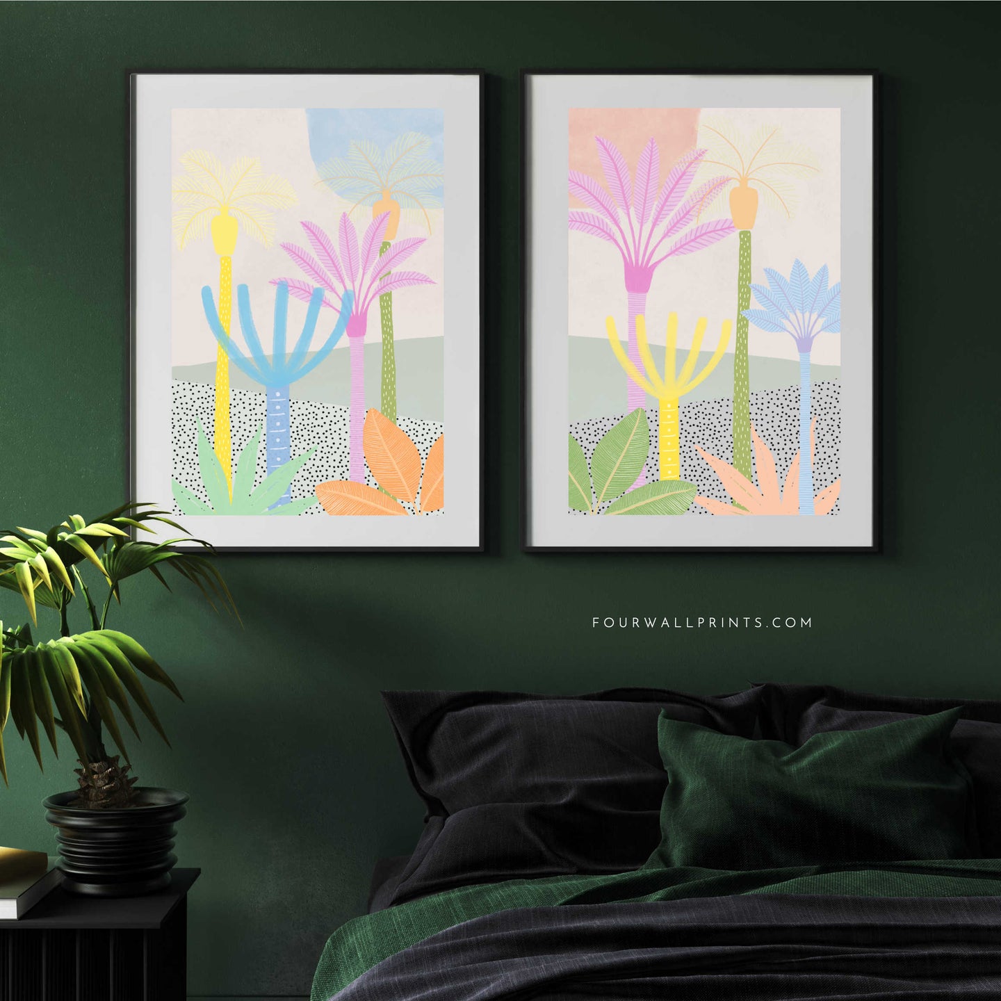 Pair of Prints : Tropical Palms