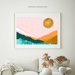 Pink & Turquoise Landscape No.6