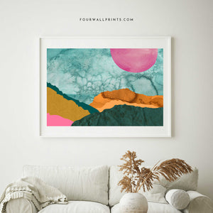 Pink & Turquoise Landscape No.8