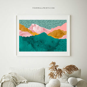 Pink & Turquoise Landscape No.12