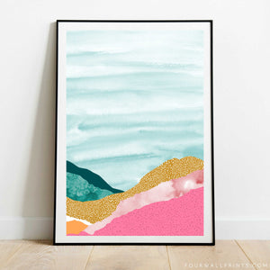Pink & Turquoise Landscape No.1
