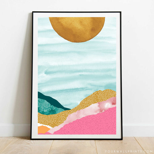 Pink & Turquoise Landscape No.2