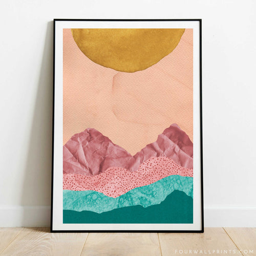 Pink & Turquoise Landscape No.4