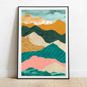 Pair of Prints : Flying In The Pink & Turquoise No.2