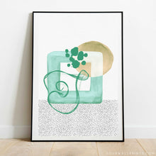 Load image into Gallery viewer, Pair of Prints : Green Shapes No.1