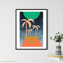 Load image into Gallery viewer, Mint Moon With Three Palms