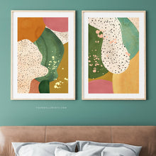 Load image into Gallery viewer, Pair of Prints : Pink + Olive (Yellow)