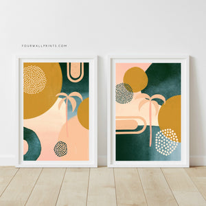 Pair of Prints : Green + Mustard