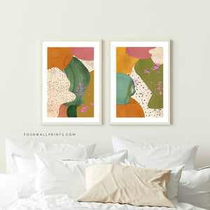 Pair of Prints : Pink + Olive (Pink)