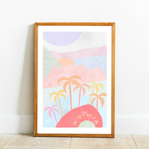 Peach Palms On Pastel