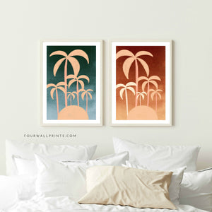 Pair of Prints : Peach Palms No.3