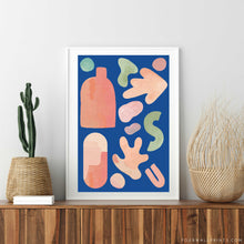 Load image into Gallery viewer, Orange Vase Abstract On Blue