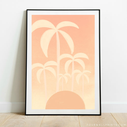 Peach Palms On Peach Sky