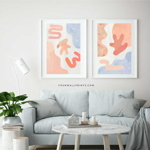 Pair of Prints : Painted Abstracts