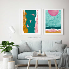 Load image into Gallery viewer, Pink &amp; Turquoise Landscape No.10