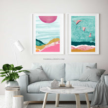Load image into Gallery viewer, Pink &amp; Turquoise Landscape No.3