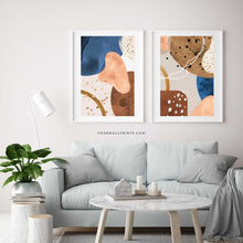 Load image into Gallery viewer, Pair of Prints : Blue &amp; Brown Two