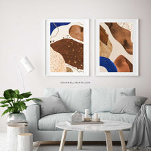 Load image into Gallery viewer, Pair of Prints : Blue &amp; Brown One