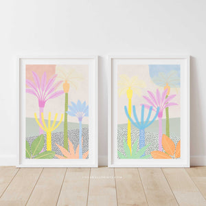 Pair of Prints : Tropical Palms