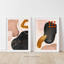 Load image into Gallery viewer, Pair of Prints : Black &amp; Gold Two