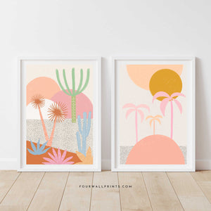 Pair of Prints : Desert Rose Palms