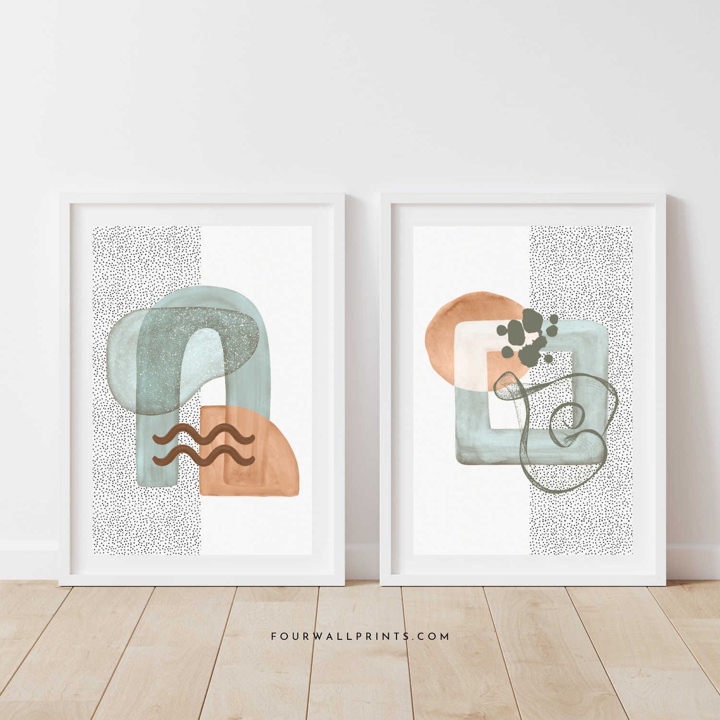 Pair of Prints : Grey Shapes No.1