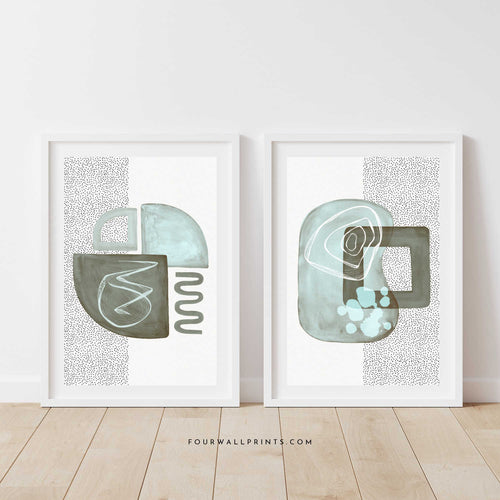 Pair of Prints : Grey Shapes No.3