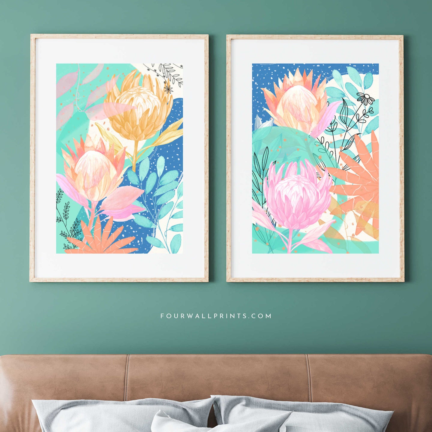 Pair of Prints : Colourful Gardens (Mint)