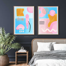 Load image into Gallery viewer, Blue + Pink Abstract No.1