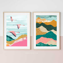 Load image into Gallery viewer, Pink &amp; Turquoise Landscape No.5