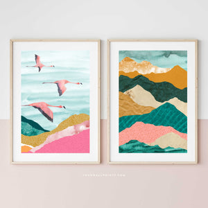 Pink & Turquoise Landscape No.5