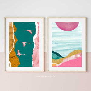 Pink & Turquoise Landscape No.3