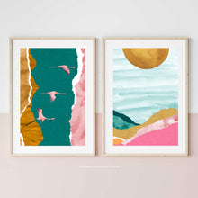 Load image into Gallery viewer, Pink &amp; Turquoise Landscape No.2