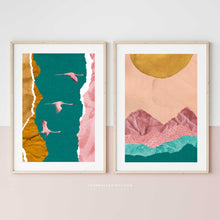 Load image into Gallery viewer, Pink &amp; Turquoise Landscape No.4