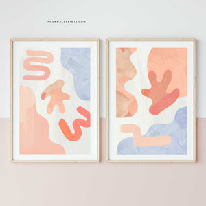 Pair of Prints : Painted Abstracts